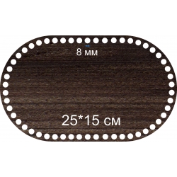 Baza dno koszyka owal 25x15cm, 8mm do wypkatania brąz rustykalny